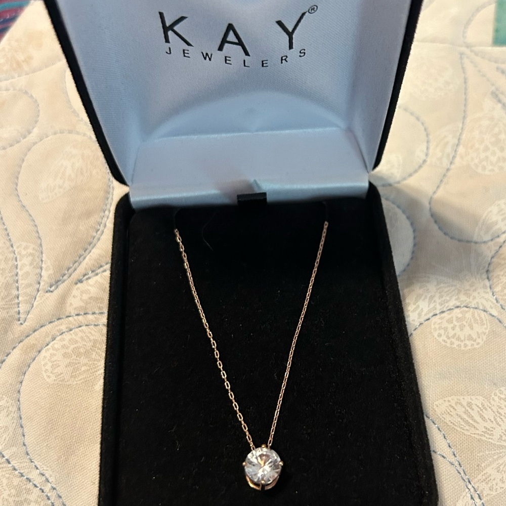 Kay Jewelers 10k Rose Gold Chain with Diamond Pendant